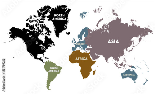 High-resolution world map vector-07,  world map, modern world map graphic, Countries Silhouettes Stock Illustrations, Vectors