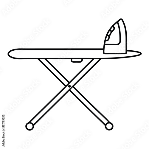 ironing board with clothes