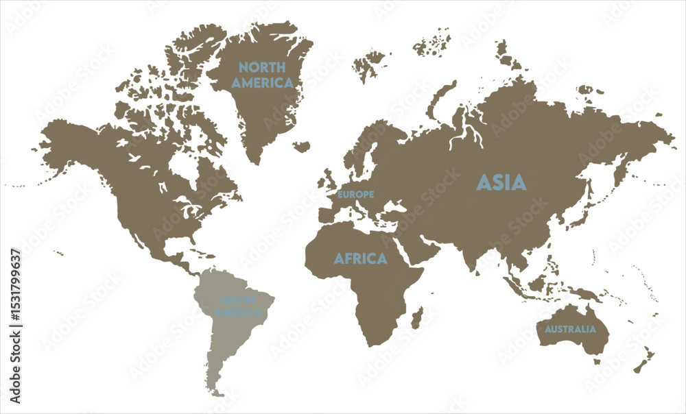 Obraz premium Minimalist world map vector-08, world map, modern world map graphic, Countries Silhouettes Stock Illustrations, Vectors