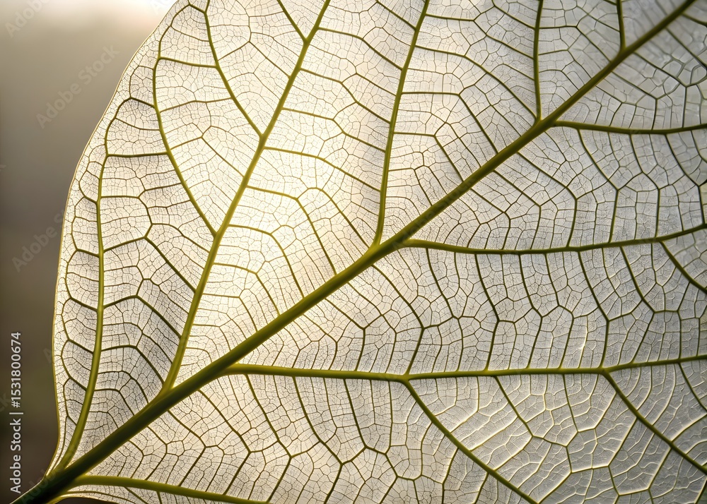 Obraz premium Intricate Leaf Venation: A Close-Up of Delicate Veins.