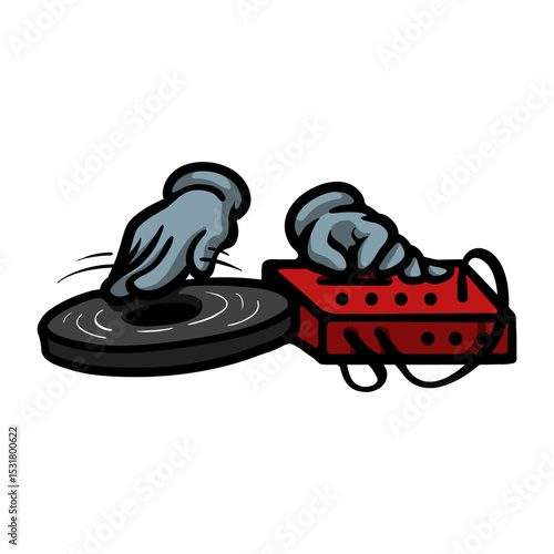 Dj cartoon vector illustration