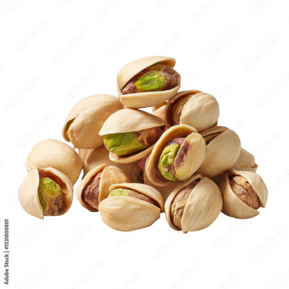 Pile of roasted pistachios isolated on transparent background Pile of roasted pistachios isolated on transparent background