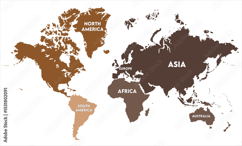 Obraz premium World map vector-14, world map, modern world map graphic, Countries Silhouettes Stock Illustrations, Vectors