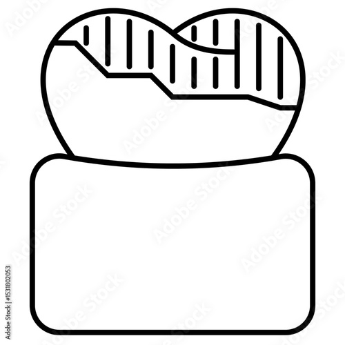 Darkened Tooth outline icon