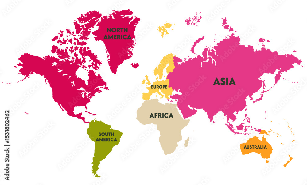 Obraz premium World map-11, world map, modern world map graphic, Countries Silhouettes Stock Illustrations, Vectors