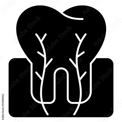 Tooth cross section solid icon