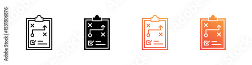 Strategy Multiple Style Icon Set 