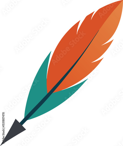 set of colorful feathers