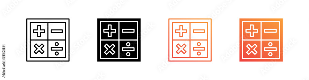 Obraz premium Math Multiple Style Icon Set 