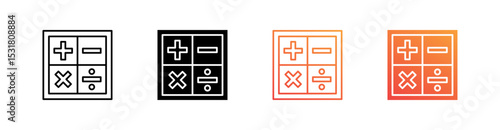 Math Multiple Style Icon Set 