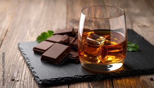 A luxurious pairing great for men’s lifestyle, luxury, or evening indulgence themes.