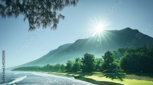 Wallpaper Mural Coastal mountain sunrise panorama Torontodigital.ca