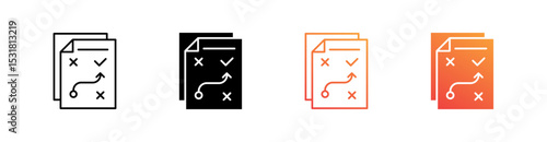 Strategy Multiple Style Icon Set 