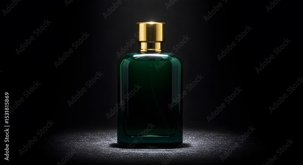 Perfume Bottle with Gold Cap on a Dark Background with Soft Lighting. Mockup Image
Perfume Bottle with Gold Cap on a Dark Background with Soft Lighting. Mockup Image