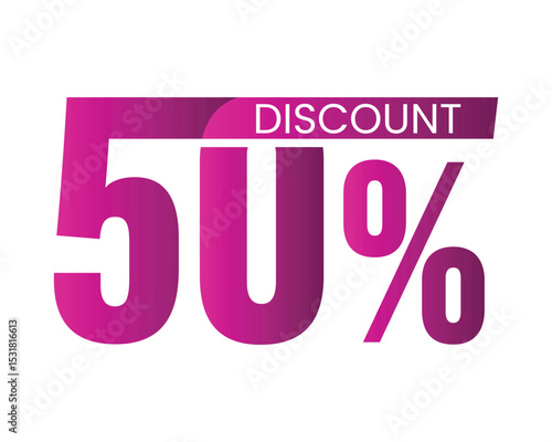 50 Percent discount for promotion sale offer price