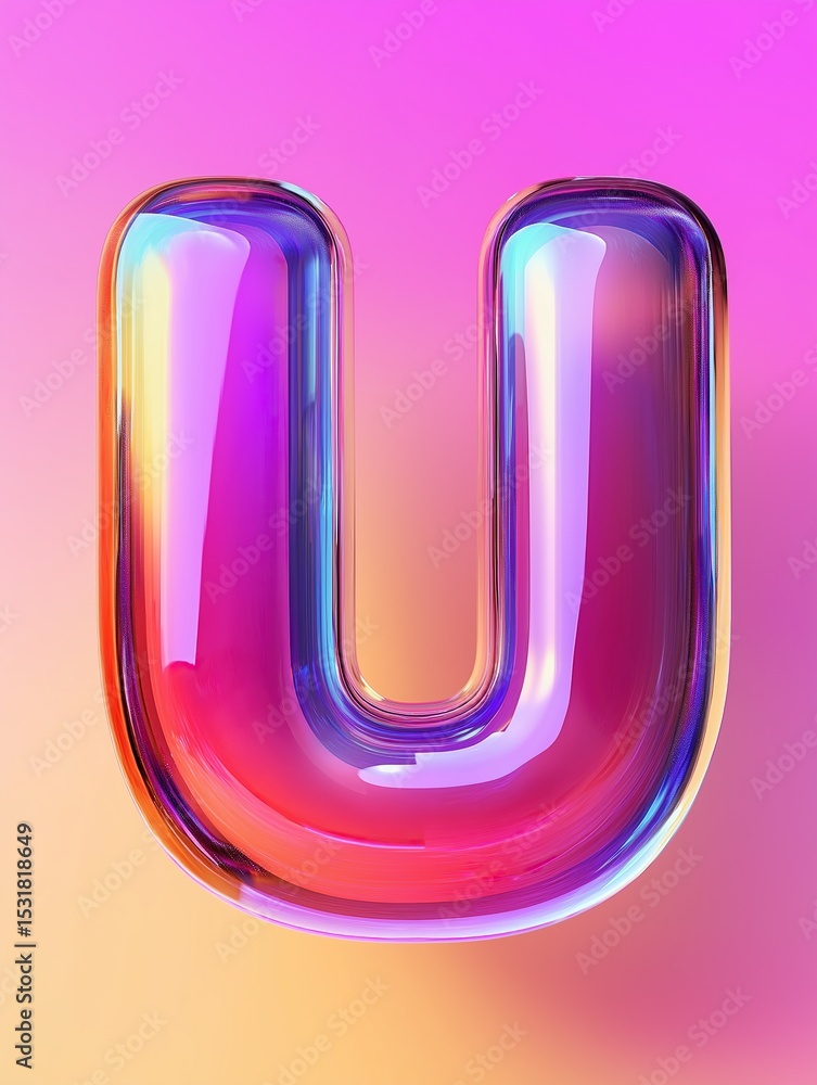 3D rendered glass letter 3D rendered glass letter