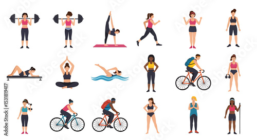 Wallpaper Mural Vector Icons Set of Diverse Fitness Activities Depicted in Colorful VectorStyle Illustrations. Vector Illustrations Torontodigital.ca