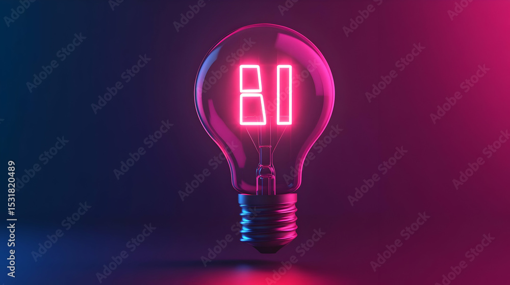 Glowing Pink Neon Number 80 Inside Glass Lightbulb Glowing Pink Neon Number 80 Inside Glass Lightbulb