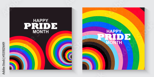 LGBT pride cards, poster, banner, set background. pride month cover with love bear and rainbow colors. Rainbow colored wavy abstract lines. Vector Template for Pride Month, ads promo, post, web,