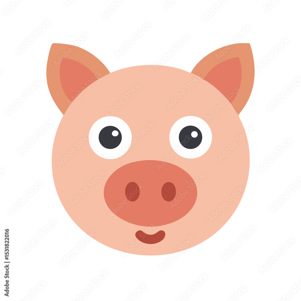 Simple icon of a pig. Illustration. Line drawing. Fresh product. Pork. Livestock. Simple icon of a pig. Illustration. Line drawing. Fresh product. Pork. Livestock.