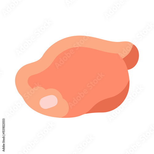 Simple icon of pork. Illustration. Line drawing. Perishable goods
