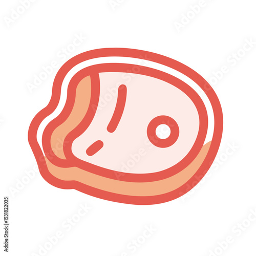Simple icon of pork. Illustration. Line drawing. Perishable goods