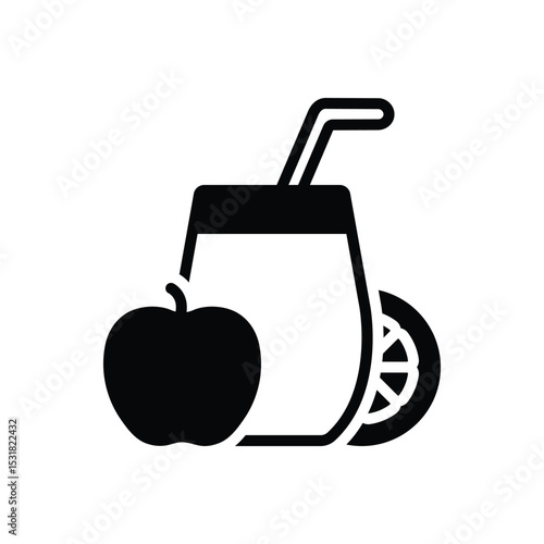 Black solid icon for  juice