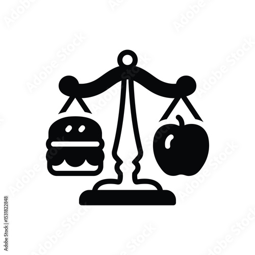 Black solid icon for  rational nutrition