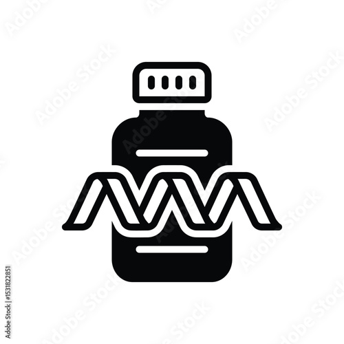 Black solid icon for  protein