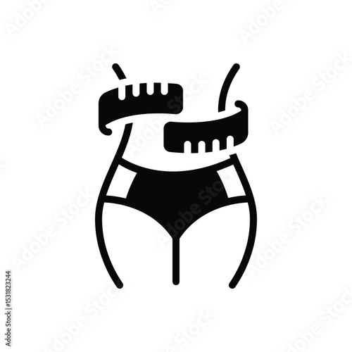 Black solid icon for  slimming