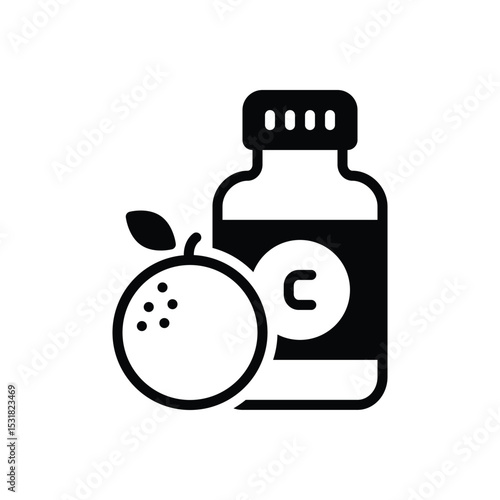 Black solid icon for  vitamins