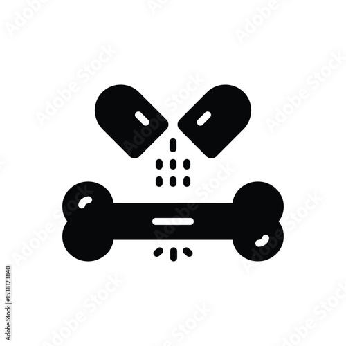 Black solid icon for  calcium