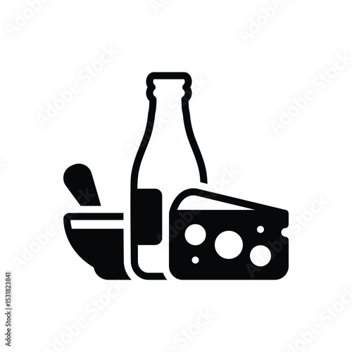 Black solid icon for  dairy products