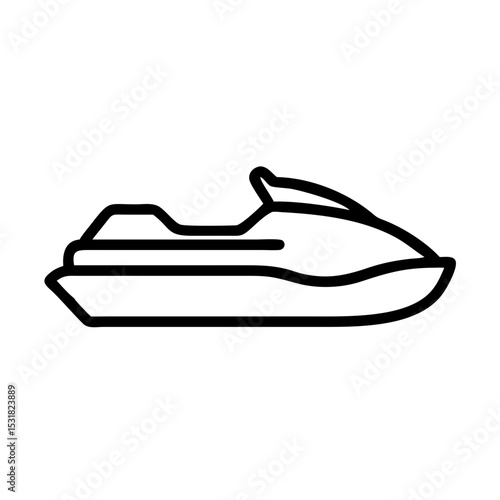 Jet ski illustrated in a minimalist line design style  