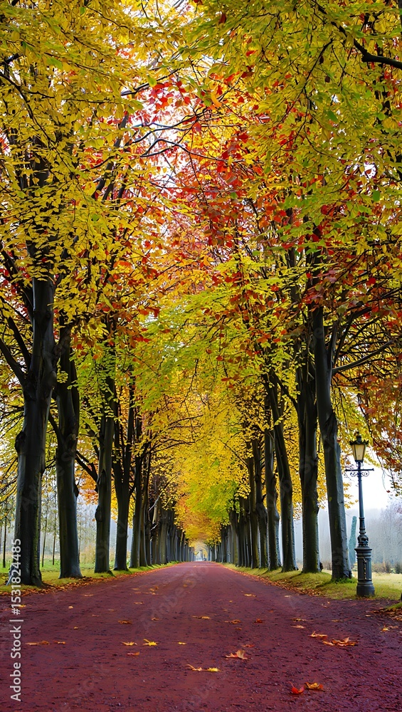 Naklejka premium autumn in the park mobile wallpaper