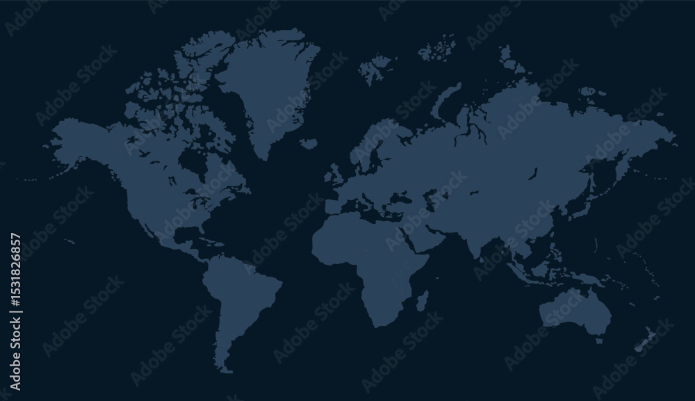 Fototapeta premium A drawaing of world map, world map picture, world map vector image, modern world map, Illustration, eps 10, worldwide, all continents, all countries, worldwide project