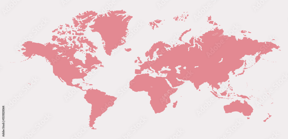 Obraz premium A Map world, world map picture, world map vector image, modern world map, Illustration, eps 10, worldwide, all continents, all countries, worldwide project