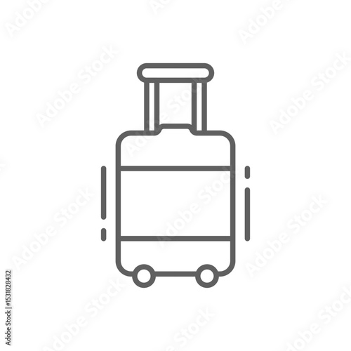 Carry On Luggage Icon Thin Line Editable Stroke Outline Style for Airport Travel or Packing Design