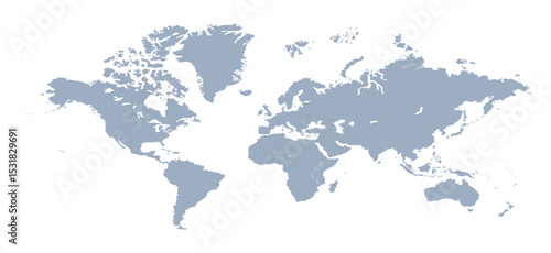 World map accurate scale, world map vector image, modern world map, Illustration, eps 10, worldwide, all continents, all countries, worldwide project