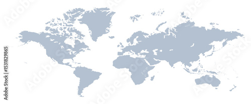 World map accurate scale, world map vector image, modern world map, Illustration, eps 10, worldwide, all continents, all countries, worldwide project