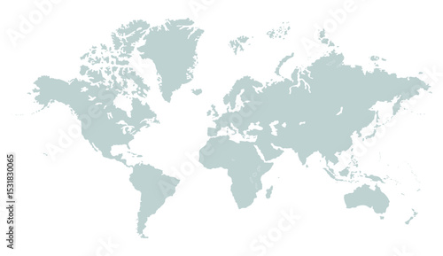 World map accurate scale, world map vector image, modern world map, Illustration, eps 10, worldwide, all continents, all countries, worldwide project