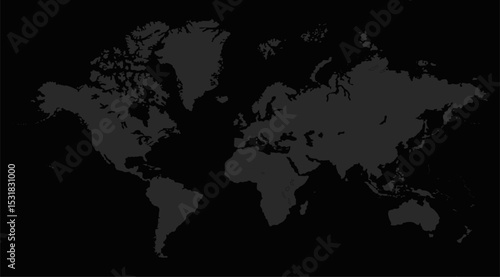World map accurate scale, world map vector image, modern world map, Illustration, eps 10, worldwide, all continents, all countries, worldwide project