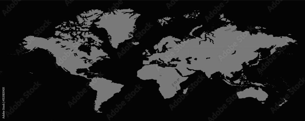 Obraz premium World map accurate scale, world map vector image, modern world map, Illustration, eps 10, worldwide, all continents, all countries, worldwide project