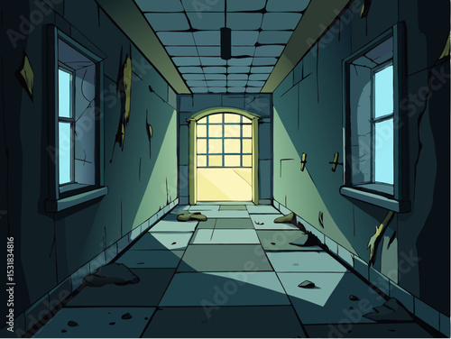 abandoned building in door