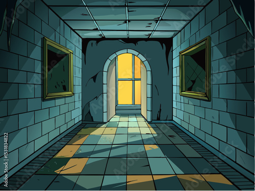 abandoned building in door
