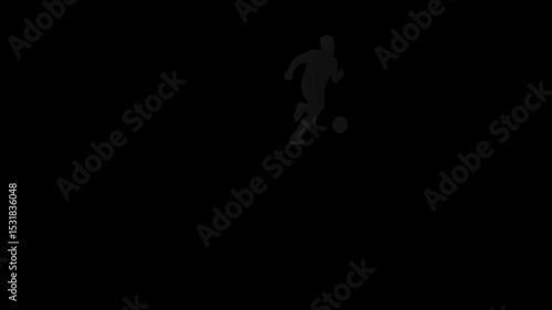 football or soccer action take on ball simple illustrating motion footage