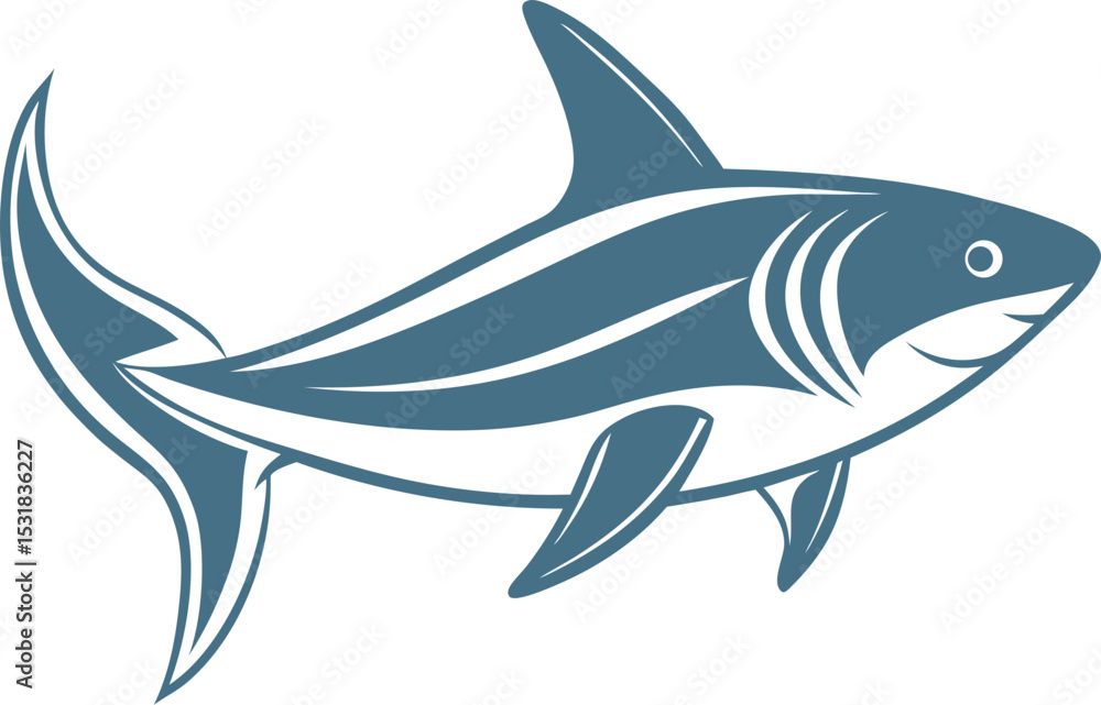 Naklejka premium vector illustration of a shark