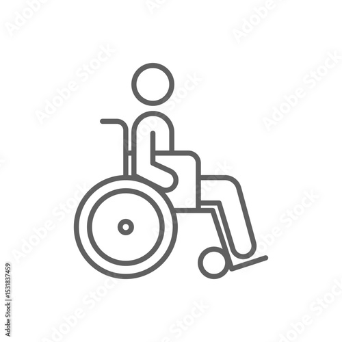 Disability Access Symbol Vector Thin Line Editable Stroke Wheelchair User Icon
