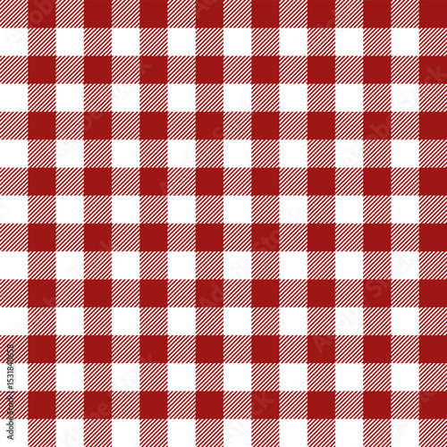 Fabric pattern, red and white checkered pattern, gift wrapping paper , seamless pattern 