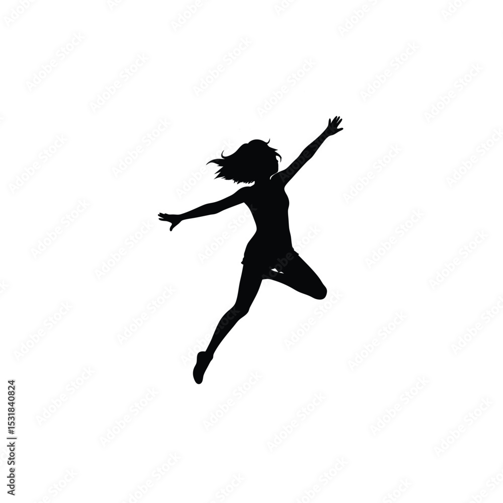 Naklejka premium jumping girl silhouette